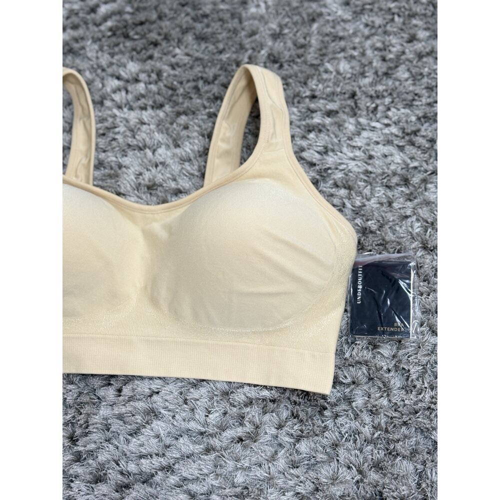 Underoutfit Style 457 Comfort Shaping Bra Size XL Beige With Bra Extender NWT - Picture 3 of 9